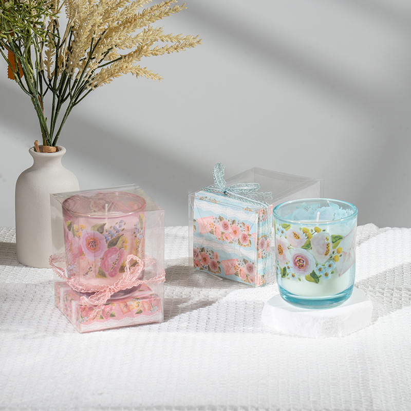 Candelae vitreae rotunde vitreae candelae odoratae-Eco soy lucernae fabrica