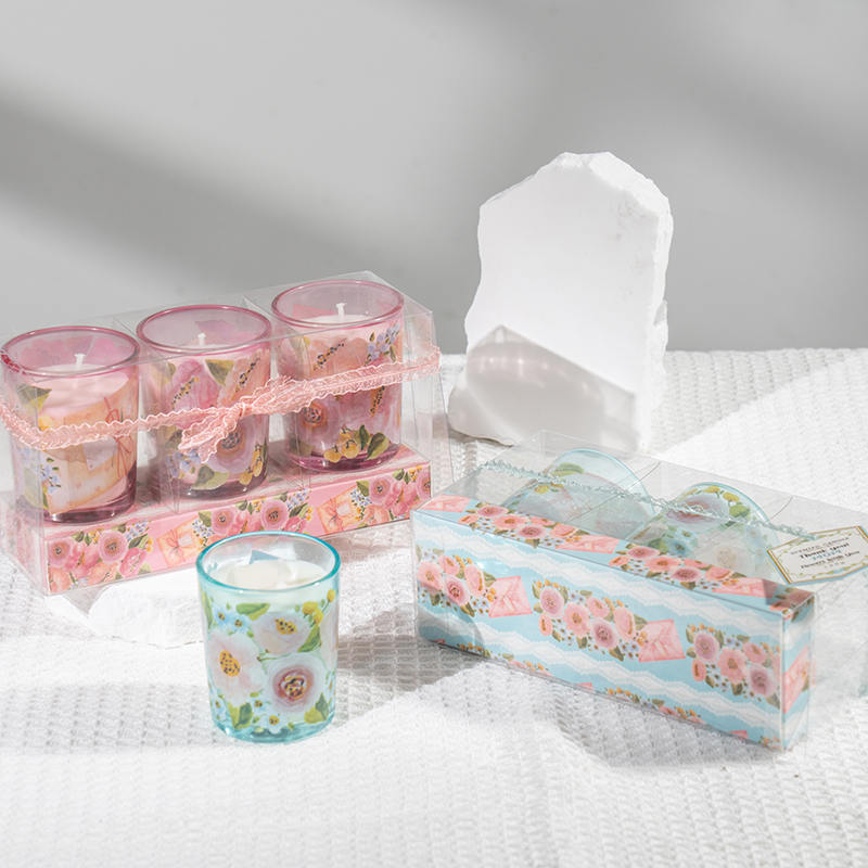 Mater'day classic parvum poculum vitreum rotundum candelis odoratis 3PCS paro-eco soy lucerna fabrica