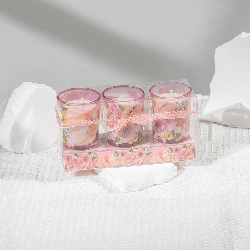 Mater'day classic parvum poculum vitreum rotundum candelis odoratis 3PCS paro-eco soy lucerna fabrica