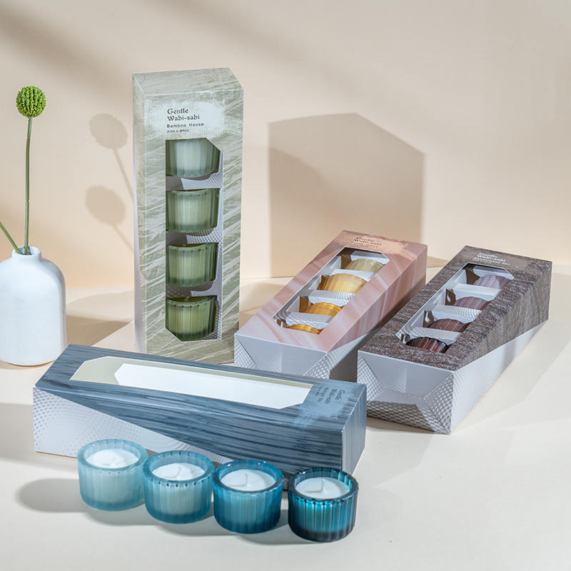 Set of 4 vertical striata parva nanum vitreum cereum cyathos