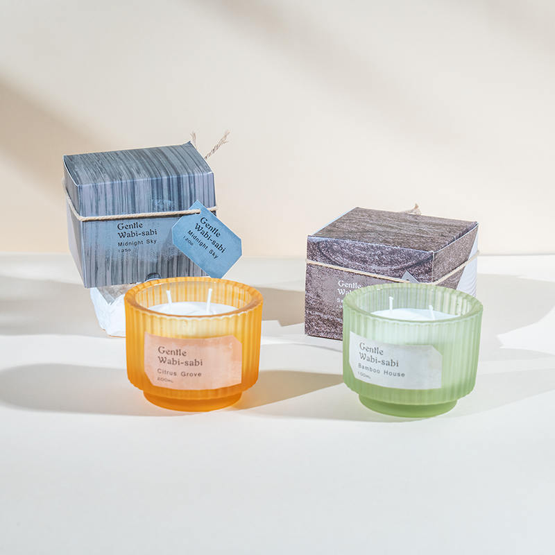 Cereus vitreus rotundus cum plagis verticalibus candelis odoratis eco soy cereis cereis venditoris