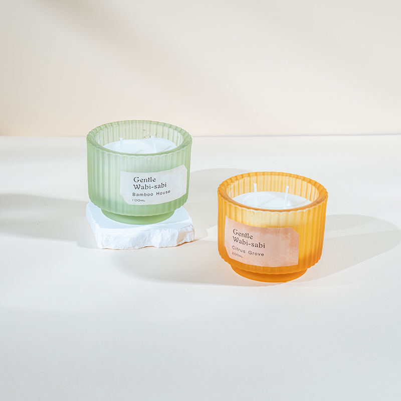 Cereus vitreus rotundus cum plagis verticalibus candelis odoratis eco soy cereis cereis venditoris