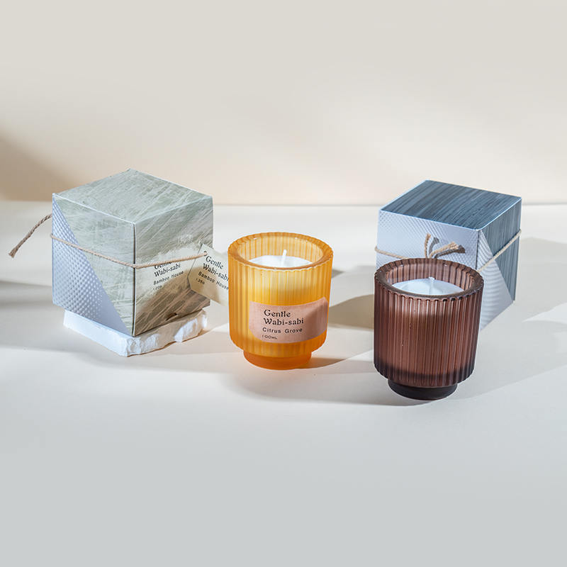 Cereus vitreus rotundus cum plagis verticalibus candelis odoratis eco soy cereis cereis venditoris