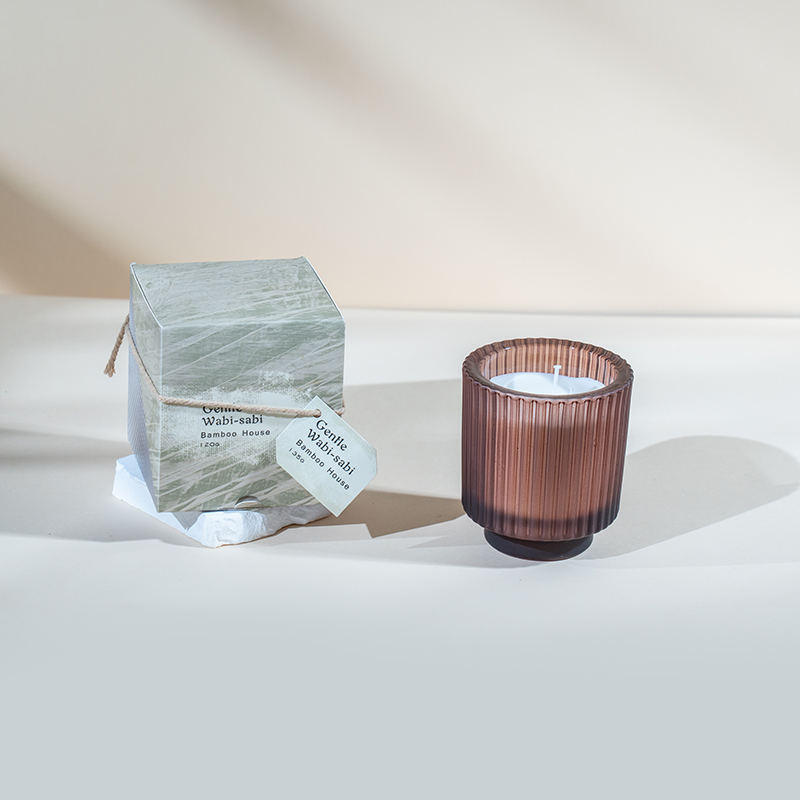 Cereus vitreus rotundus cum plagis verticalibus candelis odoratis eco soy cereis cereis venditoris