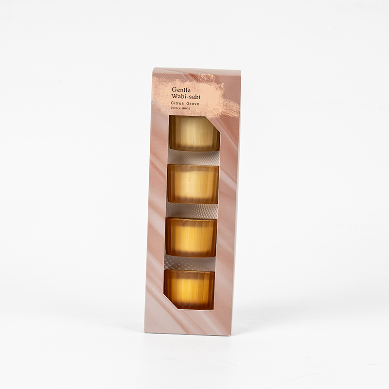 Set of 4 vertical striata parva nanum vitreum cereum cyathos