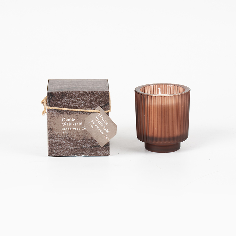 Cereus vitreus rotundus cum plagis verticalibus candelis odoratis eco soy cereis cereis venditoris