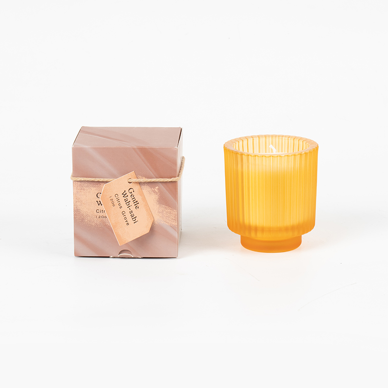 Cereus vitreus rotundus cum plagis verticalibus candelis odoratis eco soy cereis cereis venditoris