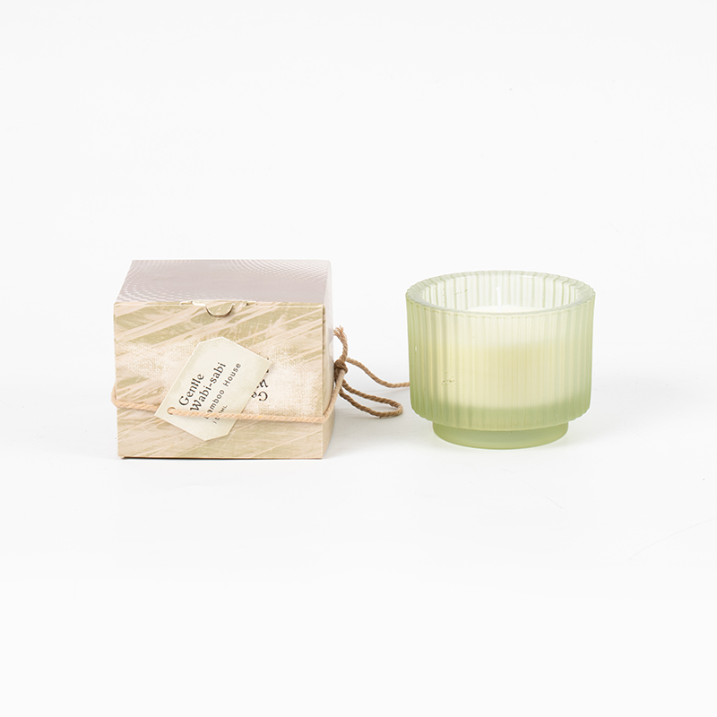 Cereus vitreus rotundus cum plagis verticalibus candelis odoratis eco soy cereis cereis venditoris