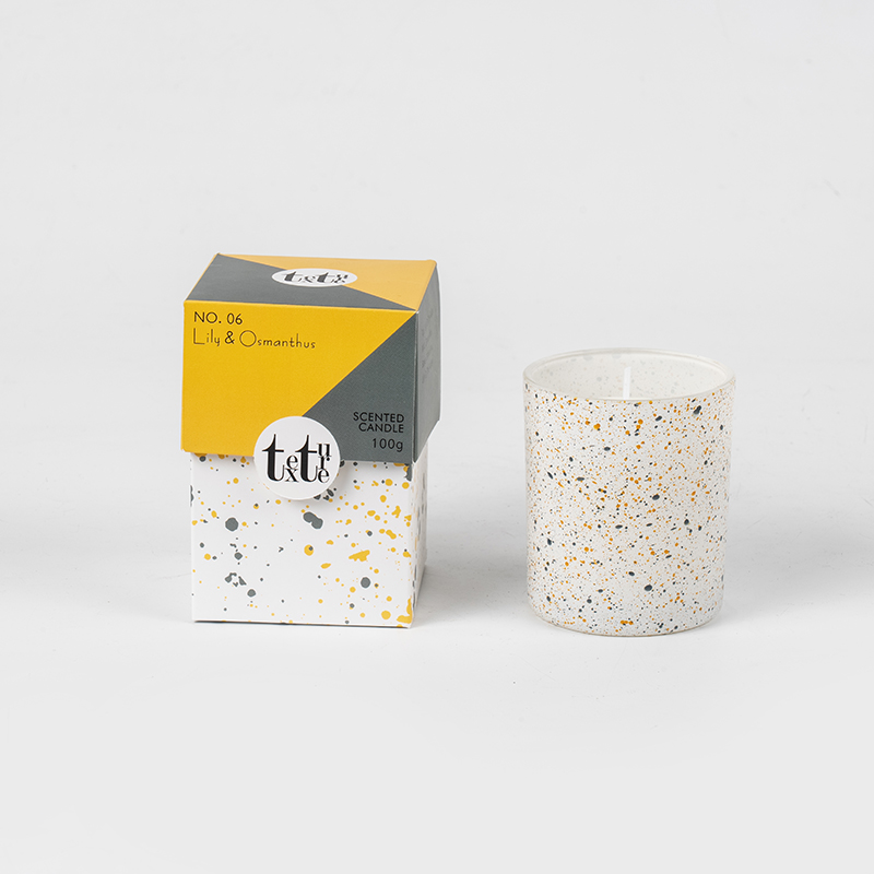 Calix rotundus classicus cereum odoratum cum consilio marmoreo imprimendi-Eco soy cereo cereo