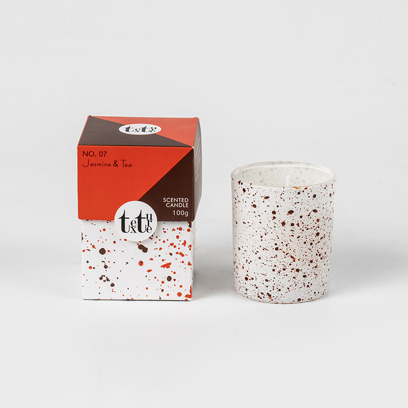 Calix rotundus classicus cereum odoratum cum consilio marmoreo imprimendi-Eco soy cereo cereo