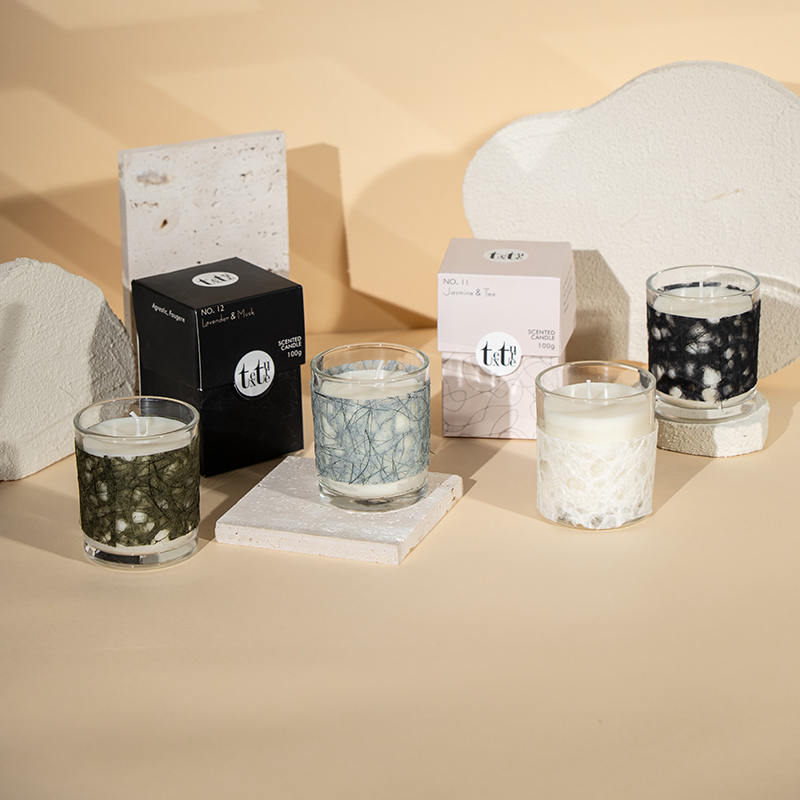 Calix rotundus classicus candelae odoratae cum charta deco-Eco soy cerei cerei fabrica