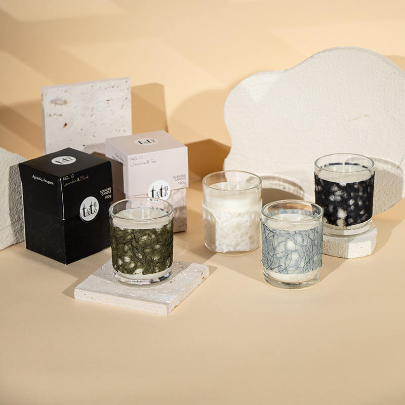 Calix rotundus classicus candelae odoratae cum charta deco-Eco soy cerei cerei fabrica